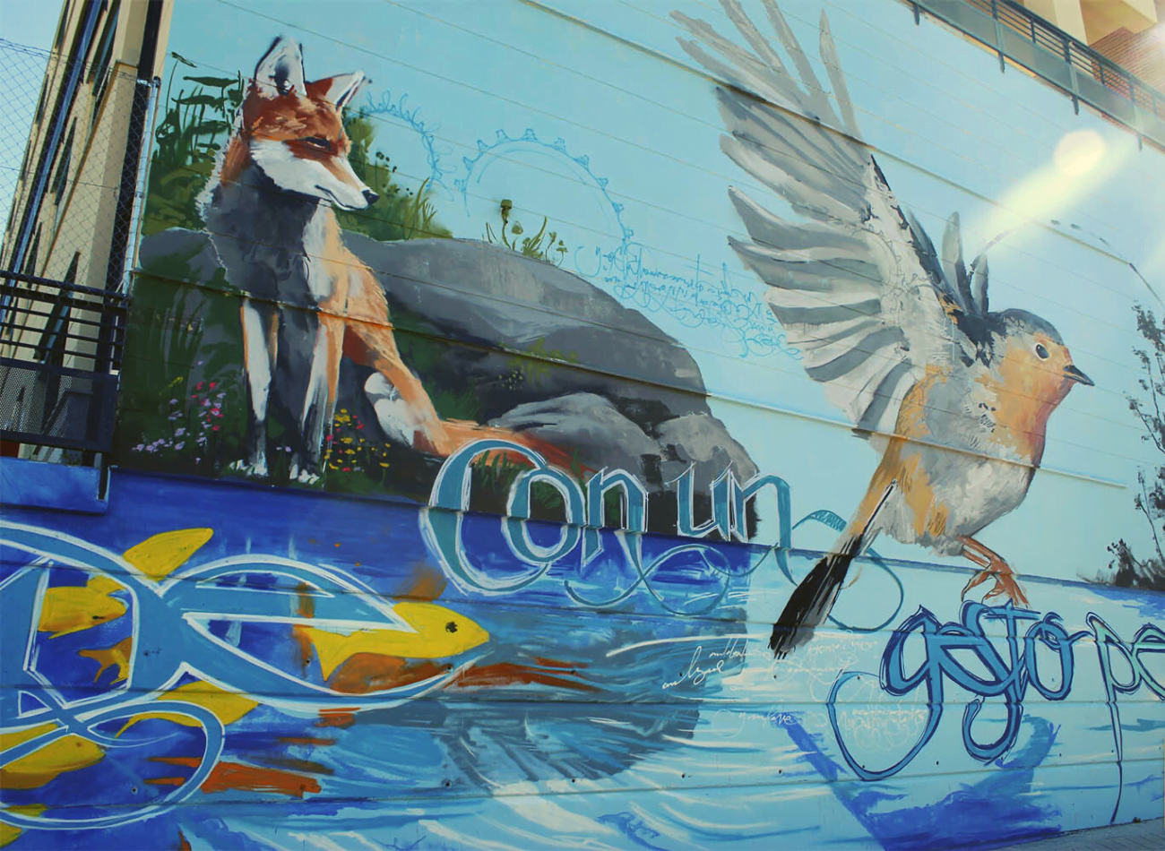 El distrito norte disfruta de un mural de arte urbano de “El Niño De Las Pinturas” como ganador de la campaña de reciclaje “La batalla de los kilos”