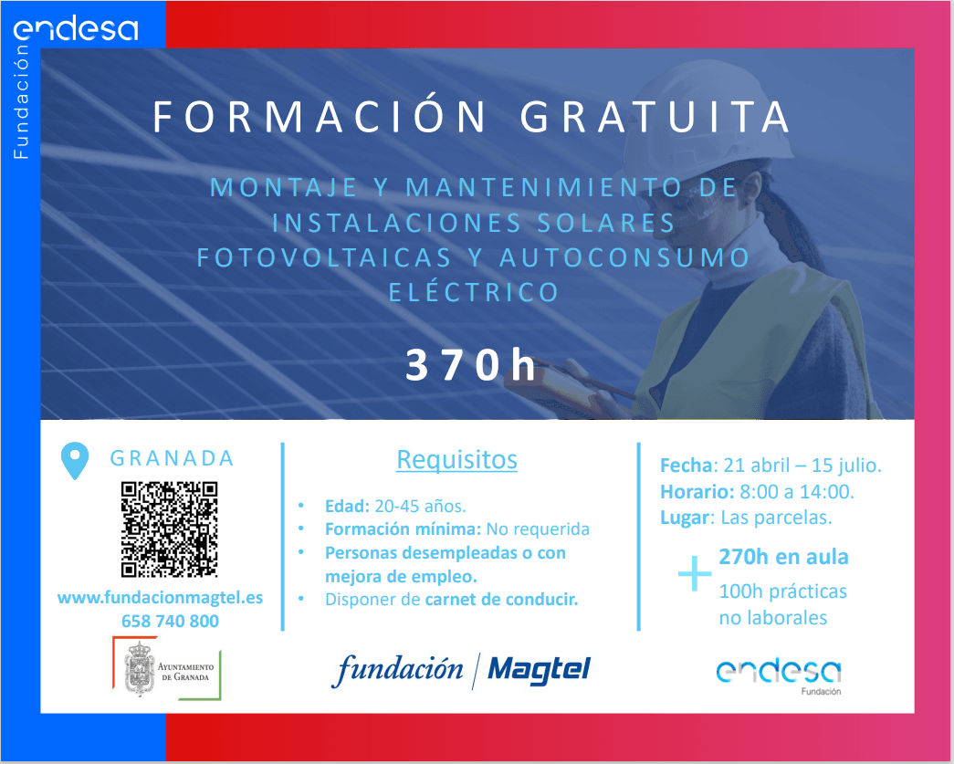 Fundación Magtel ofrece desde el 21 de abril un curso gratuito de Montaje y Mantenimiento de Instalaciones Fotovoltaicas
